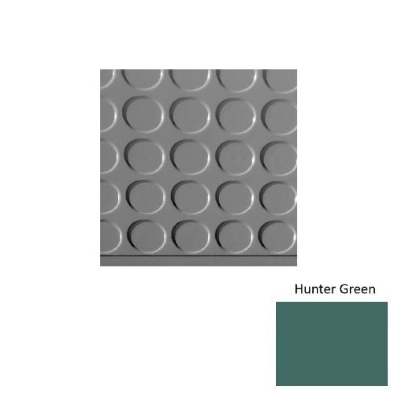 Solid 97 Hunter Green Vantage Raised Circular Rubber (Sq) With Galley Red Abrasive Strip Stair Tread With Dupont Kevlar - Textured