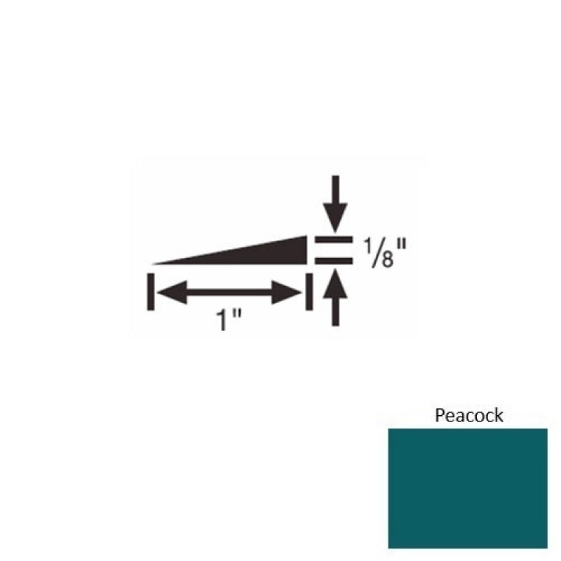 Solid 22 Peacock Rubber Reducer Strip - 1" X 9 Ft (108") X 1/8"