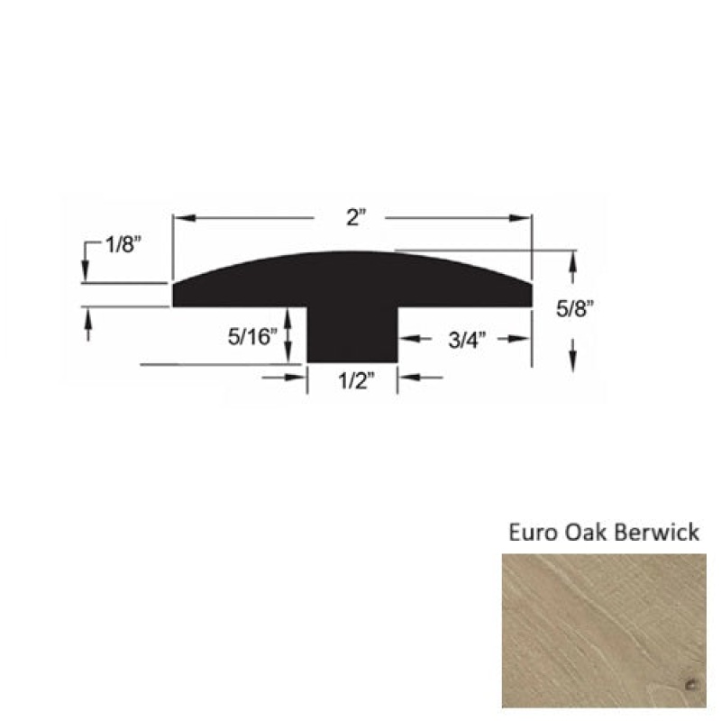 Mill Creek Euro Oak Berwick Hardwood Moulding / Trim - 2" X 78" T Molding - Urethane