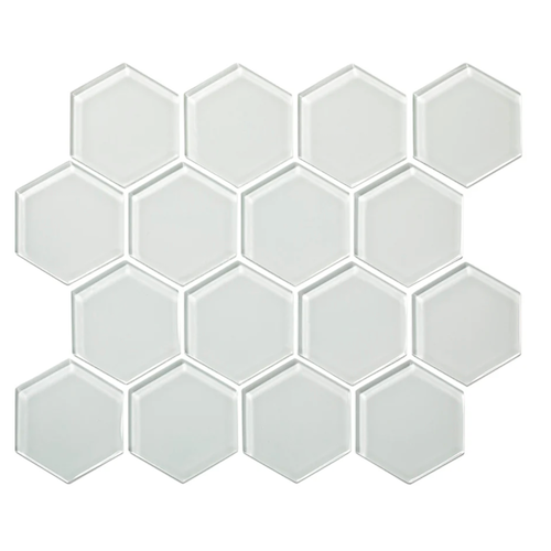 Glass Essentials Pure Silk Glass Mosaic - 3" Hexagon