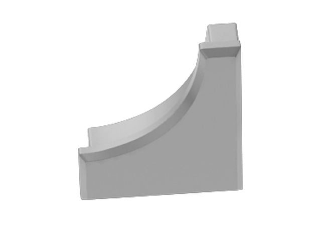 Dilex Ahk End Cap Metal Tile Edging Trim - Satin Anodized Aluminum - 9/16" X 1/2"