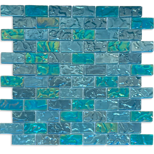 Lava Windward Bay Glass Mosaic 1" x 2" Offset