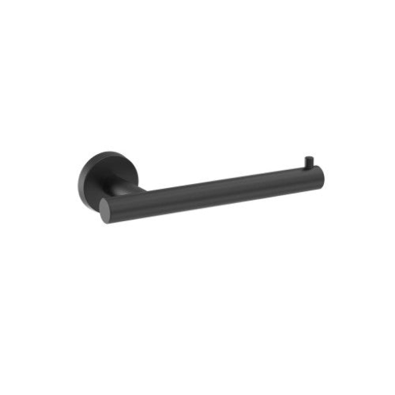 Arrondi Stainless Steel Single Post Toilet Paper Holder - Matte Black - Single Post