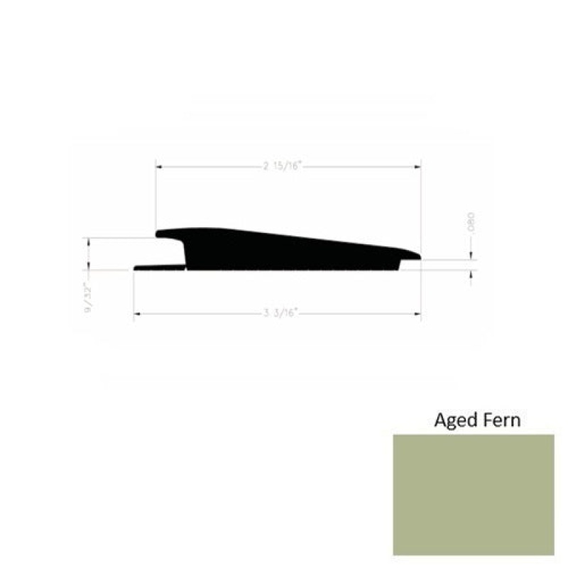 Solid 73 Aged Fern Rubber Rolling Traffic Transition - 3 3/16" X 9 Ft (108") X 1/4" - 0.080"