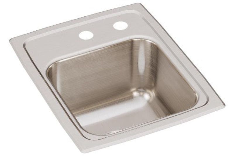 Lr1316mr2 Lustertone Classic Stainless Steel Drop In Single Bowl Kitchen Sink - 13" X 16" X 7 5/8" With 2 Holes - Stainless Steel