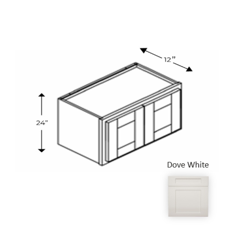 Framed Shaker Classic Dove White Wood Wall Cabinet