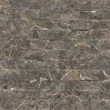 Emperador Dark Marble Tile - Split Face 1" x 2" Brick