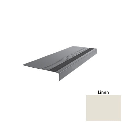 Flextones Linen Type 585 With Flush Ribbed / Smooth Insert Distinct Designs Rubber - 12" X 72" Stair Tread - Rbt Radial High Profile Design