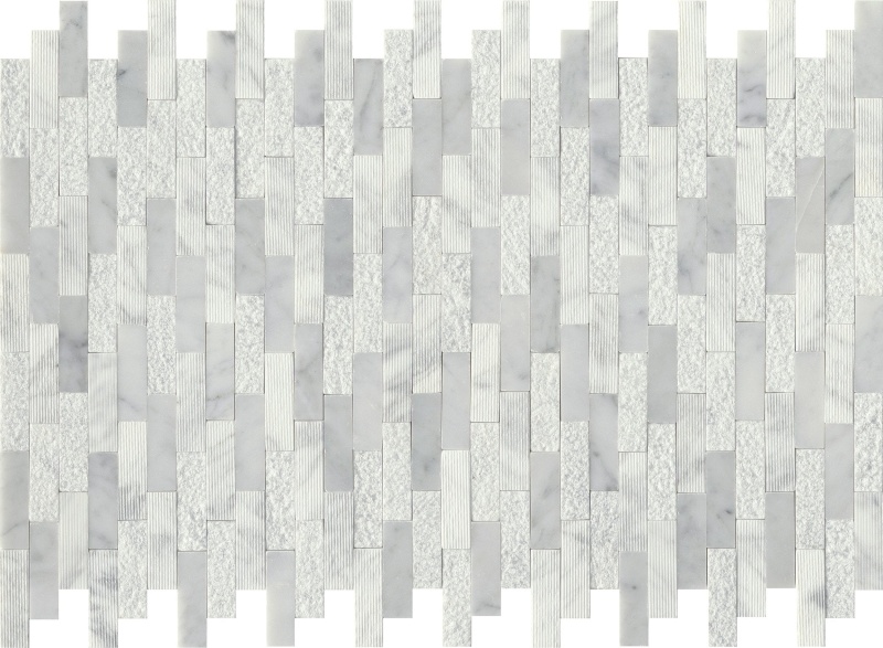 Link White Marble Mosaic - Linear - Honed