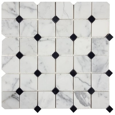 Pietra Antica Metropolitan Calacatta Gold Deco Marble Mosaic - 2" X 2" Prisma - Polished