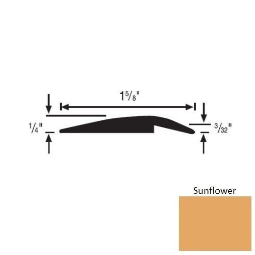 Flextones Sunflower Vinyl 156 Underslung Reducer - 1 5/8" X 35 Ft Coils - Thermoplastic