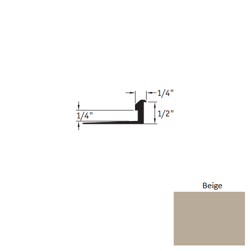 Beige Vinyl Slim Line Transition Trim