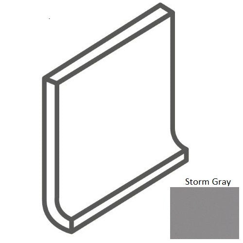 Color Story Wall Storm Gray Ceramic Wall Trim - 4" X 4" Flat Top Cove Base