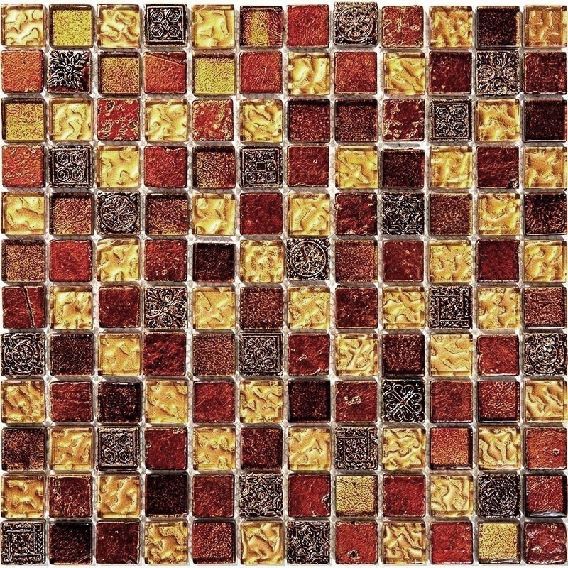Inka Blazen Mixed Mosaic - 0.9" X 0.9" - Glossy & Foiled