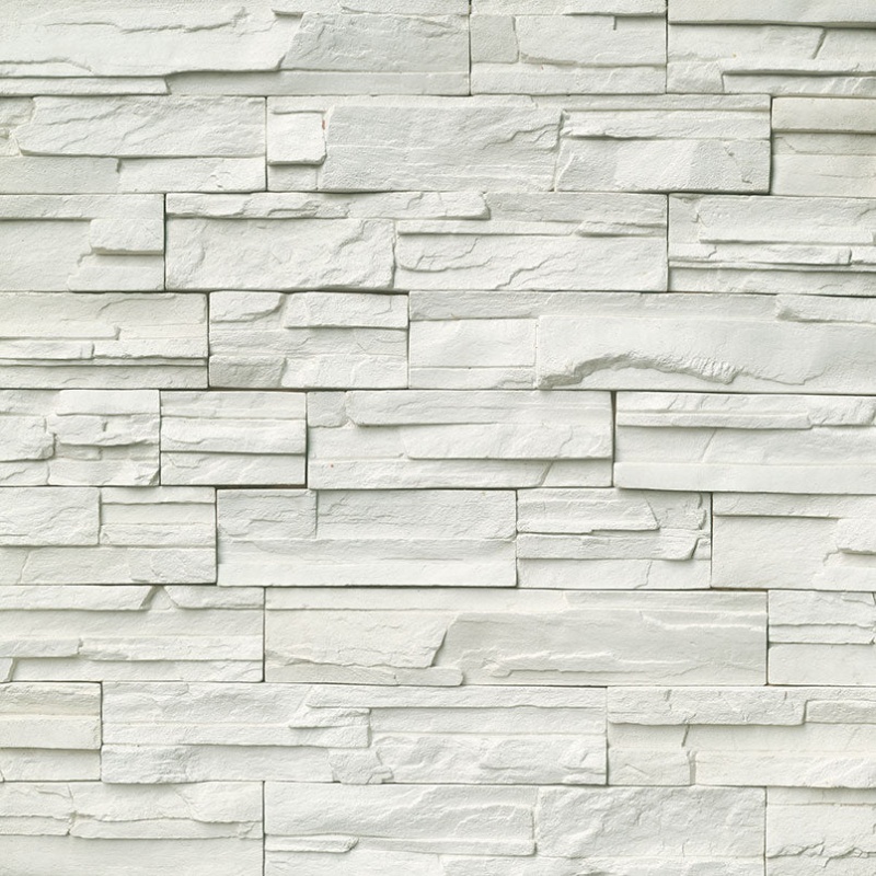 Terrado Copen Snow Concrete Ledgestone - Natural Cleft Face & Back - 4" X Random Length