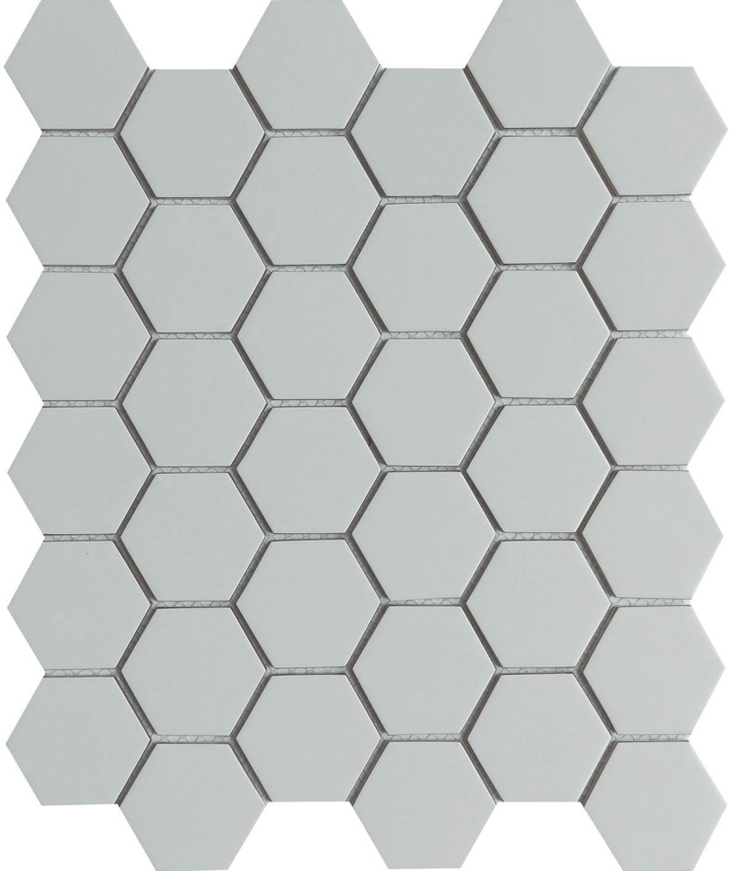 Concept Gray Glass Mosaic - 2" Hexagon - Semi Gloss