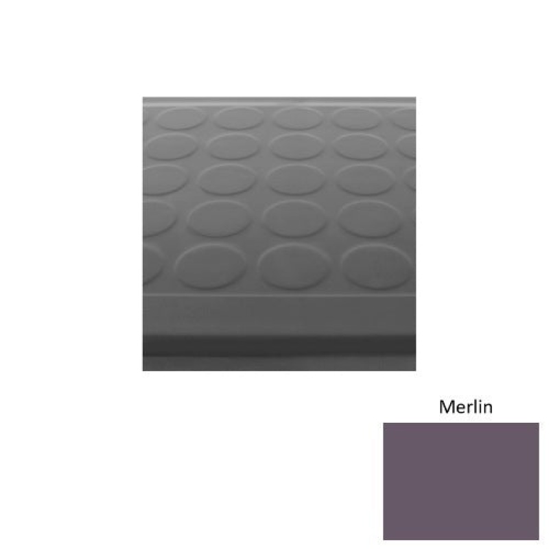 Roppe Solid 92 Merlin Low Profile Raised Circular Rubber (Sq) Stair Tread with Galley Red Abrasive Strip and DuPont Kev…