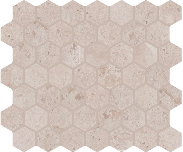 Rochester Beige Ceramic Mosaic - 1 1/2" Hexagon - Matte
