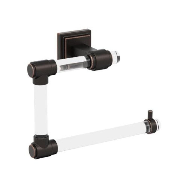 Glacio Zinc & Acrylic Wall Mounted Towel Ring - Clear / Oil Rubbed Bronze - 7 1/2" (191 Mm) Length