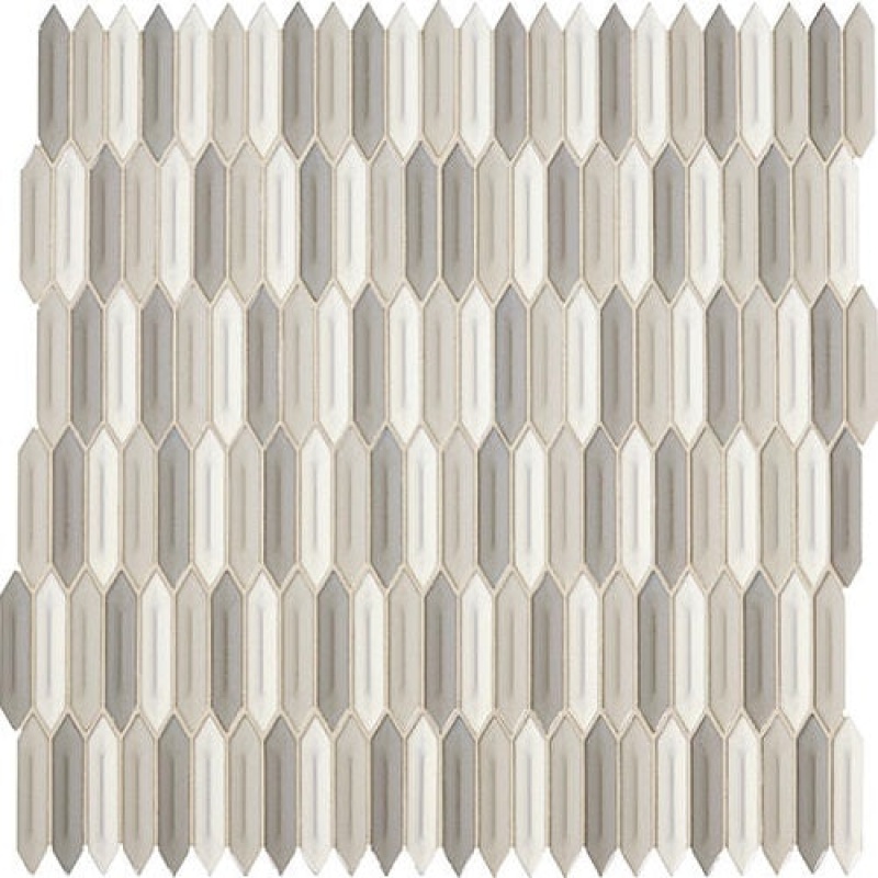 Revalia Remix Peaceful Blend Ceramic Mosaic - 1" X 4" Picket Fence - Glossy