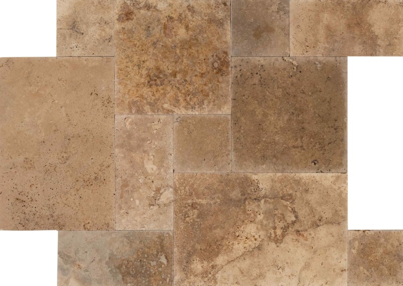 Tuscany Rustic Travertine Versailles Pattern - Tumbled - Various Sizes