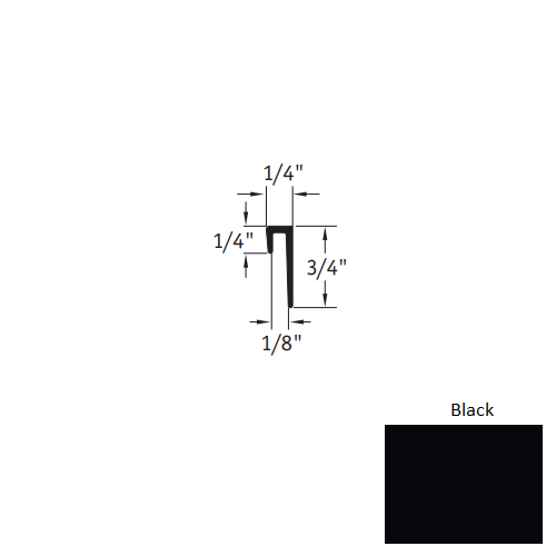 Johnsonite Black Vinyl Moulding / Trim – Square Top Cove Cap