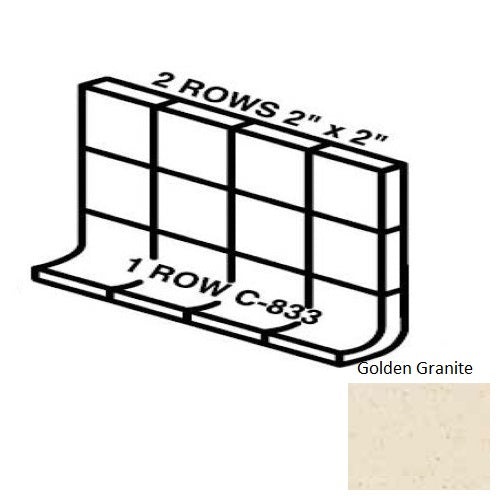 Keystones Unglazed Mosaic Golden Granite Porcelain Wall Trim - 5" X 12" Built Up Base (Mb5a) - Matte