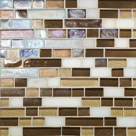 Glass Horizons Mediterranean Blend Glass Mosaic - Linear - Glossy, Per Pack: 10 Enter Quantity In Sheets
