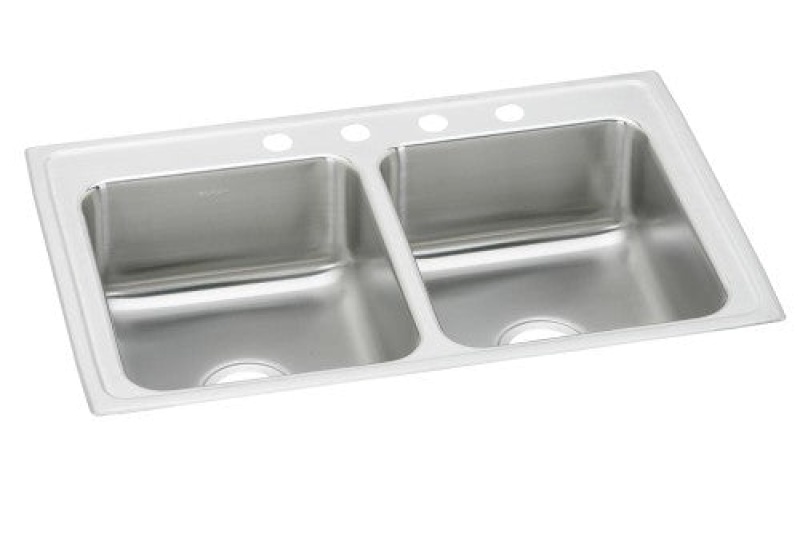 Lr4322mr2 Lustertone Classic Stainless Steel Drop In Double Bowl Kitchen Sink - 43" X 22" X 7 5/8" With 2 Holes - Stainless Steel