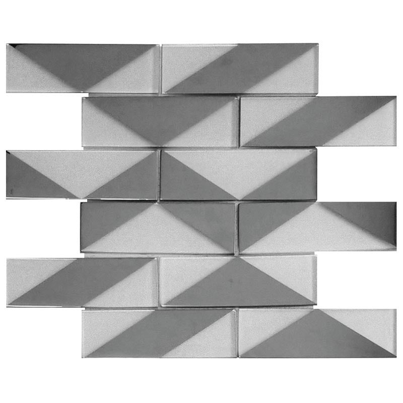 Monaco Moneghetti Blanc Glass Mosaic - Glossy Brick