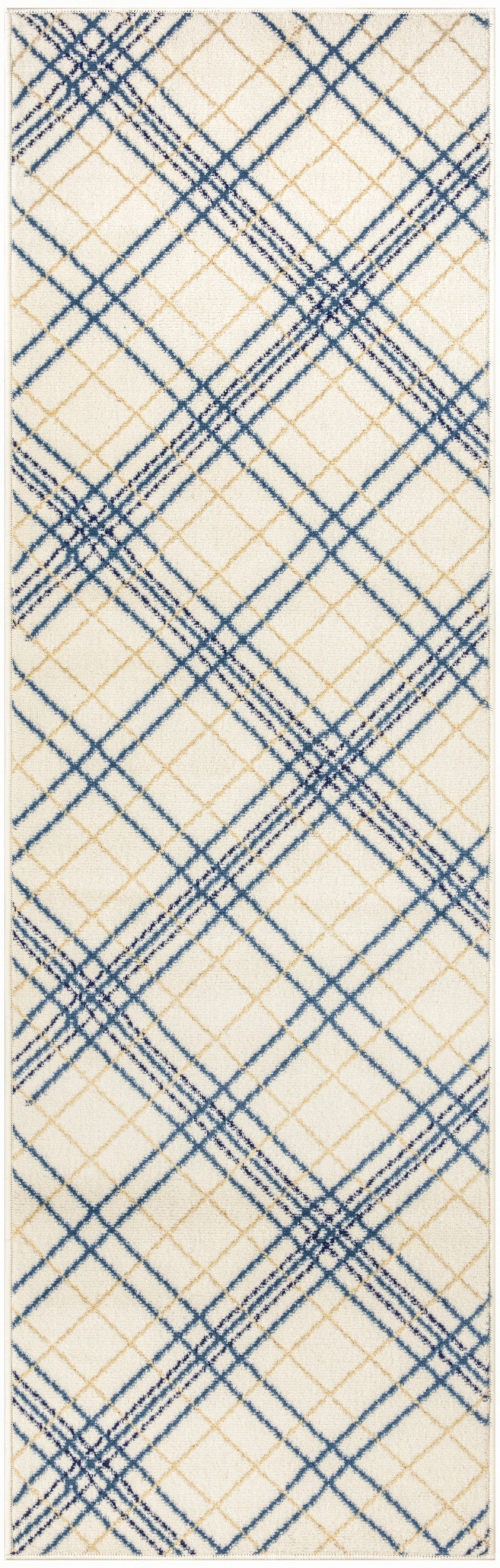 Jubilant Ivory Navy Polypropylene Farmhouse Area Rug