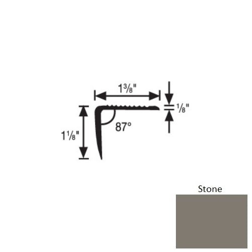 Flextones Stone Vinyl 189 Top Set Stair Nosing - 1 3/8" X 12 Ft - Thermoplastic