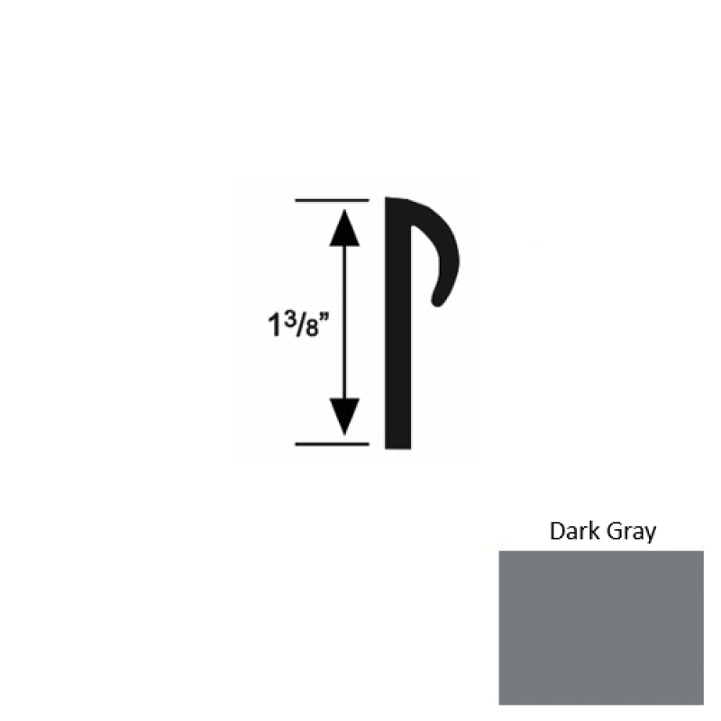 Solid 28 Dark Gray Rubber Carpet Cove Cap Round