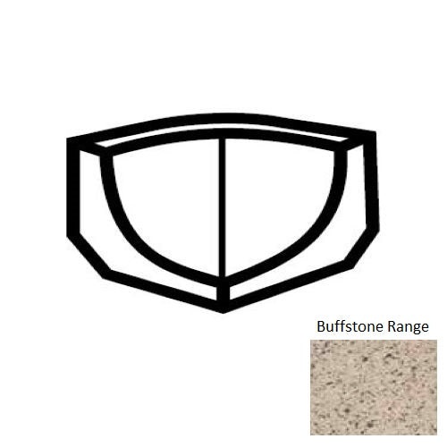 Keystones Unglazed Mosaic Buffstone Range Porcelain Floor & Wall Trim - 1" X 1" Cove Base Incorner Square - Matte