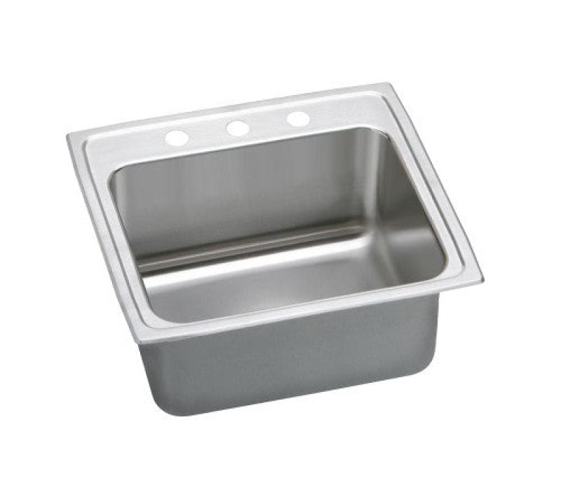 Dlr252110pd1 Lustertone Classic Stainless Steel Drop In Single Bowl Kitchen Sink - 25" X 21 1/4" X 10 1/8" With 1 Hole - Stainless Steel