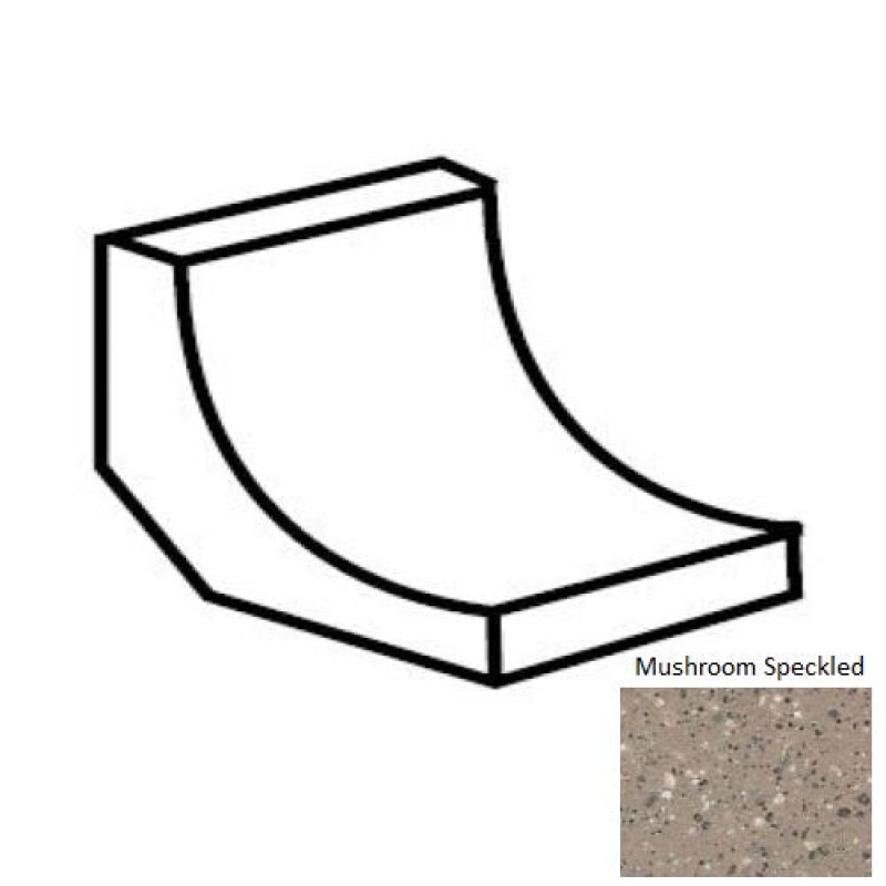 Unglazed Mosaics Mushroom Speckled Porcelain Floor & Wall Trim - 1" X 1" Cove Base - Unglazed