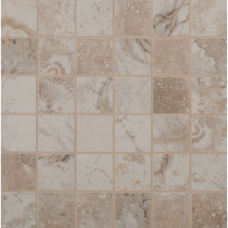 Napa Beige Ceramic Mosaic - 2" X 2" - Matte