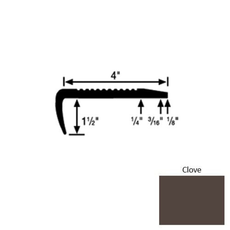 Roppe Solid 01 Clove Rubber Commercial Stair Nosing
