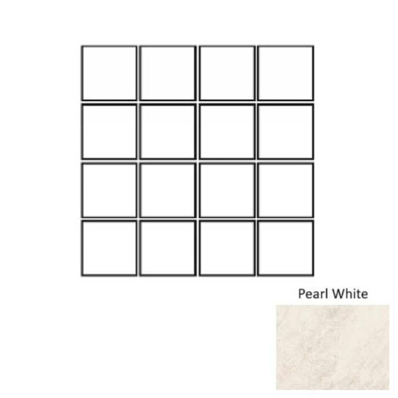 Oyster Pearl White Porcelain Mosaic - 3" x 3" - Matte