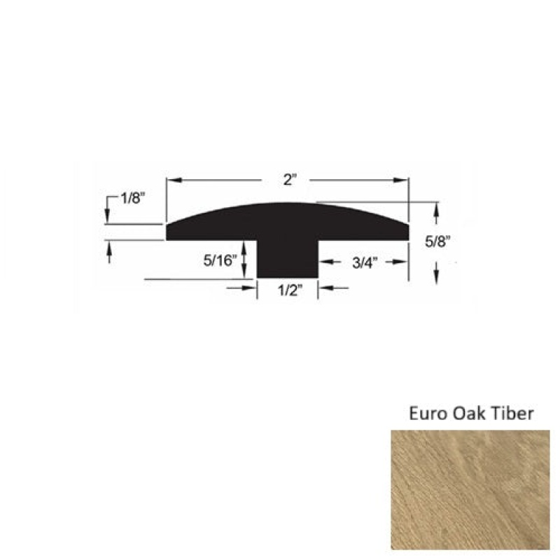Europa Euro Oak Tiber Hardwood Moulding / Trim - 2" X 78" T Molding - Urethane