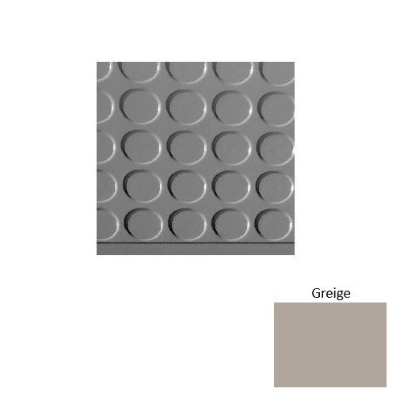 Solid 97 Greige Vantage Raised Circular 15" Depth Rubber (Sq) Stair Tread With Dupont Kevlar - Textured