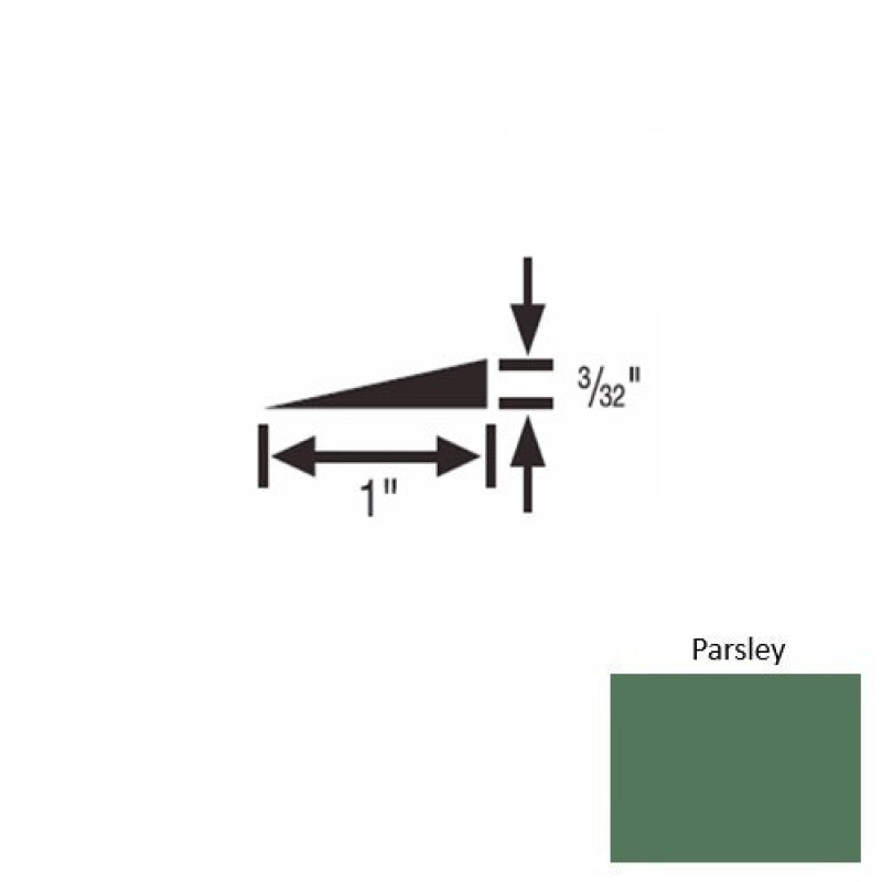 Solid 48 Parsley Rubber Reducer Strip - 1" X 9 Ft (108") X 3/32"