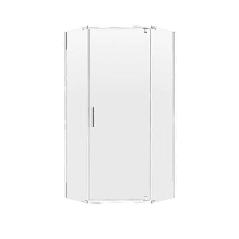 Cvna0674.Cl.Sv Cove Silver Pivot Frameless Shower Door - 24" X 74" With Clear Glass - Silver