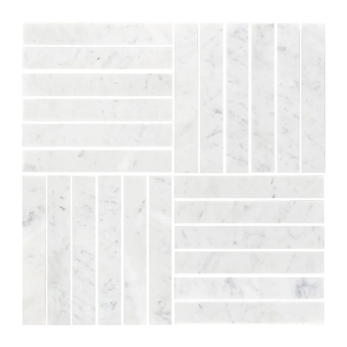 Essentials By Jeffrey Court White Marble Mosaic - Basket Weave - Honed