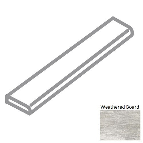 Crate Weathered Board Porcelain Bullnose Trim, 6" x 24", Honed