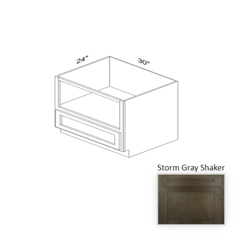 Storm Gray Shaker Wood Kitchen Base Cabinet