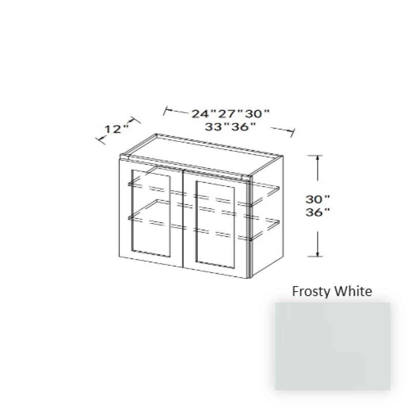 Frosty White Wood Kitchen Wall Cabinet