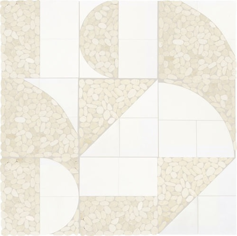 Pebble Oasis Icicle Pebble Mosaic - Art Deco - Honed