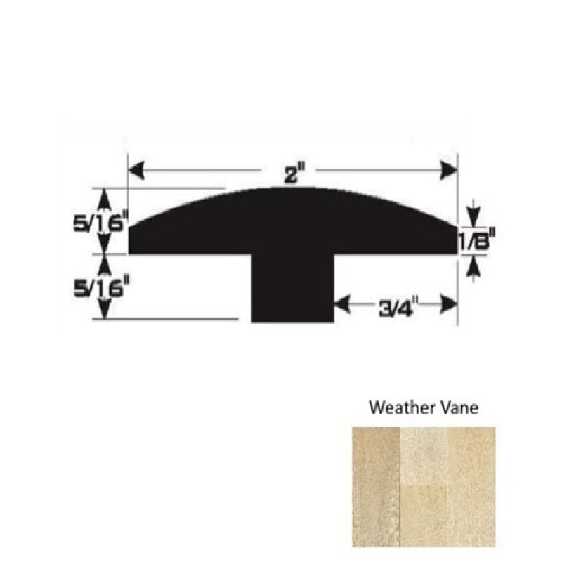 Weather Vane Hardwood Moulding / Trim - 90" T Molding - Ultra Low Gloss Urethane