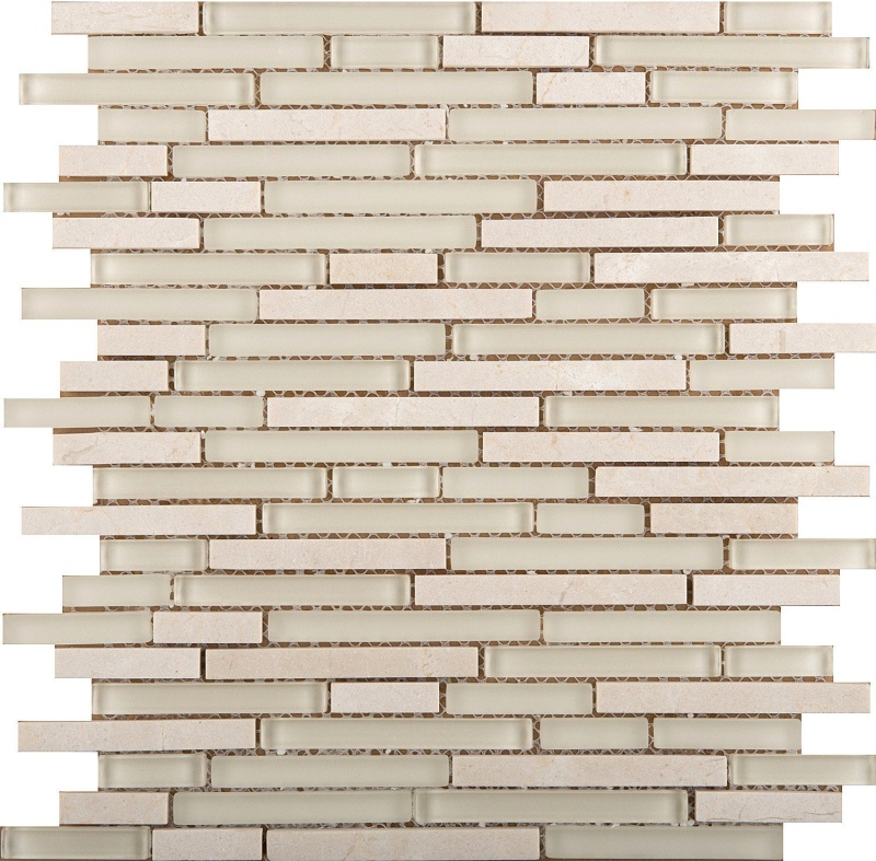 Lucente Campo Blend Stone & Glass Linear Mosaic